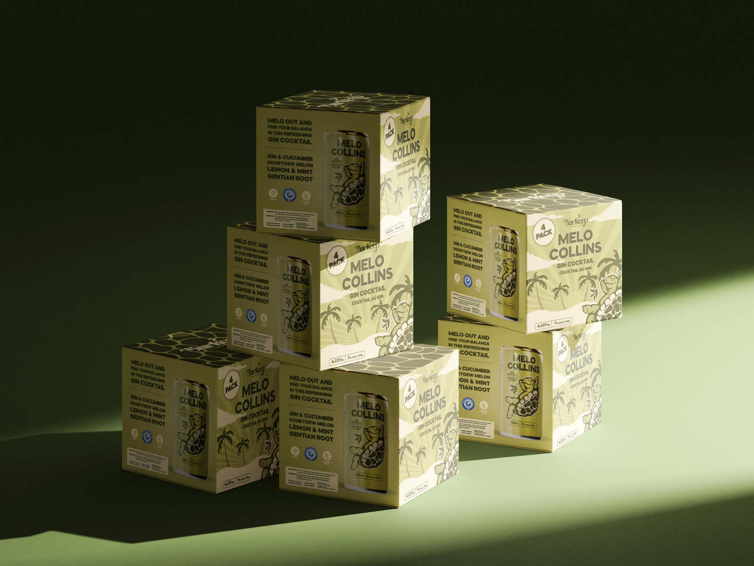 Barkeep Melo Collins gin cocktail packaging