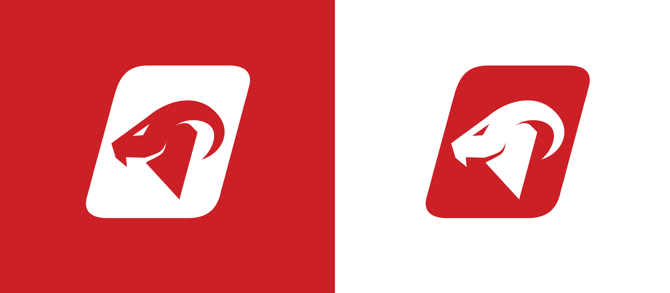 Goat Automotive goat-head emblem in red and white