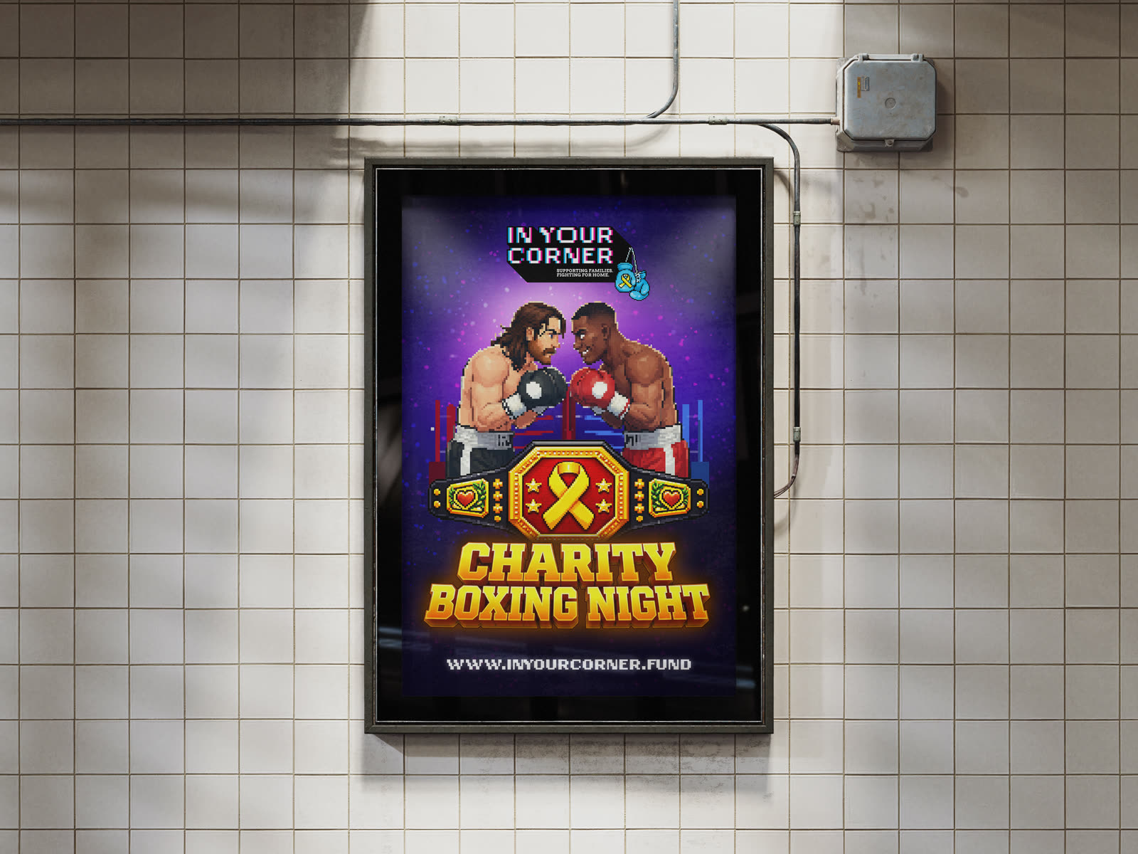 In Your Corner charity boxing night street poster