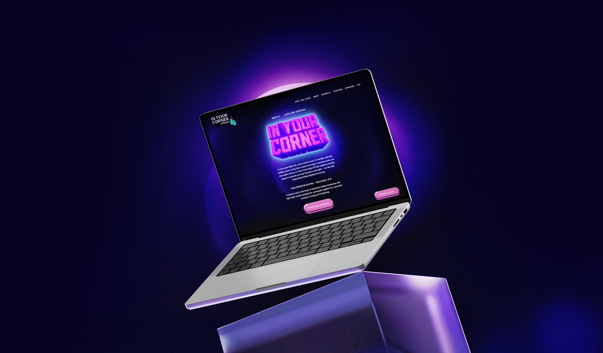 In Your Corner event website homepage