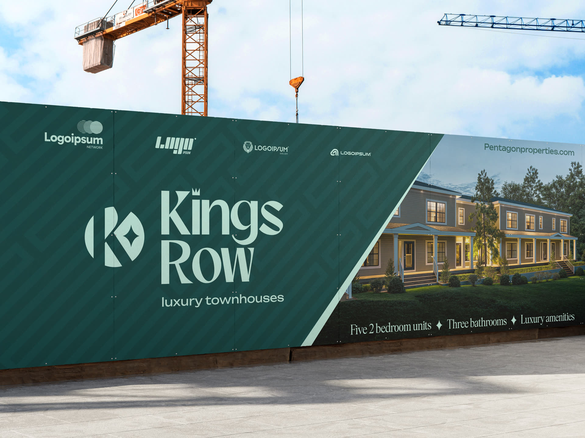 Kings Row branded construction hoarding