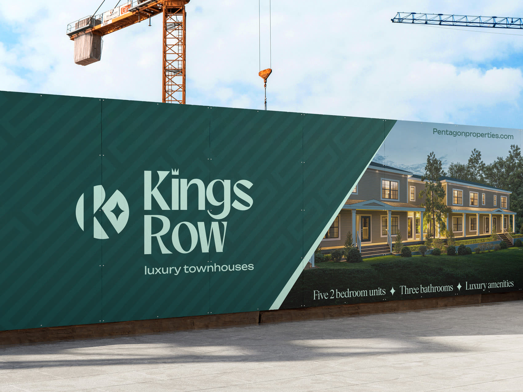 Kings Row branded construction hoarding