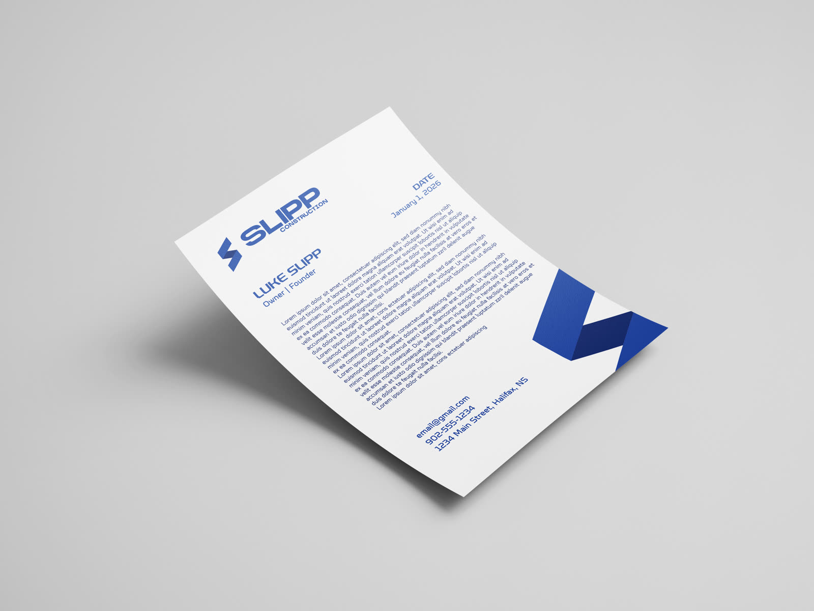 Slipp Construction letterhead